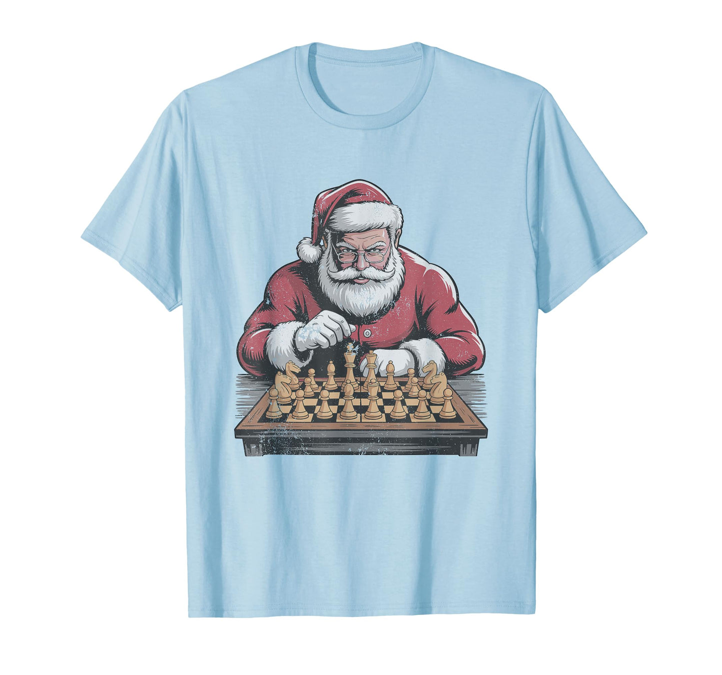 Vintage Santa Playing Chess Retro Christmas Holiday Sports T-Shirt