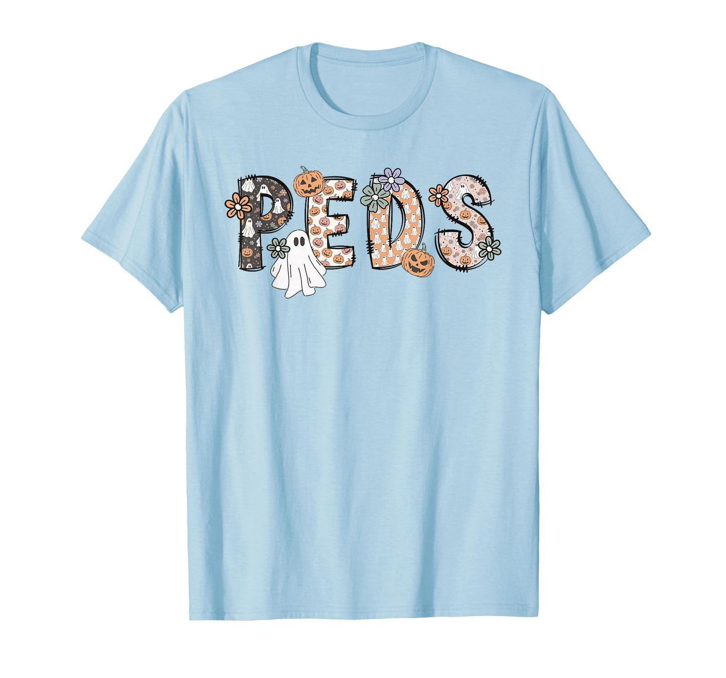 Halloween Nurse Peds Boo Boo Crew Pediatric Nurse Ghost Fall T-Shirt