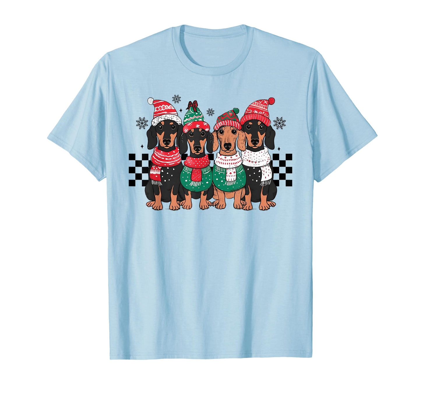 Merry Christmas Dachshund Dog Xmas Wiener Women Men Kids T-Shirt