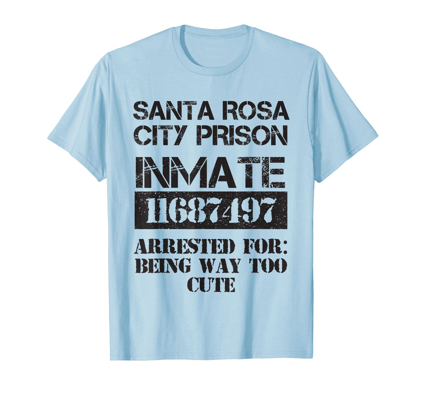 Funny Halloween Santa Rosa City Prisoner Costume T-Shirt