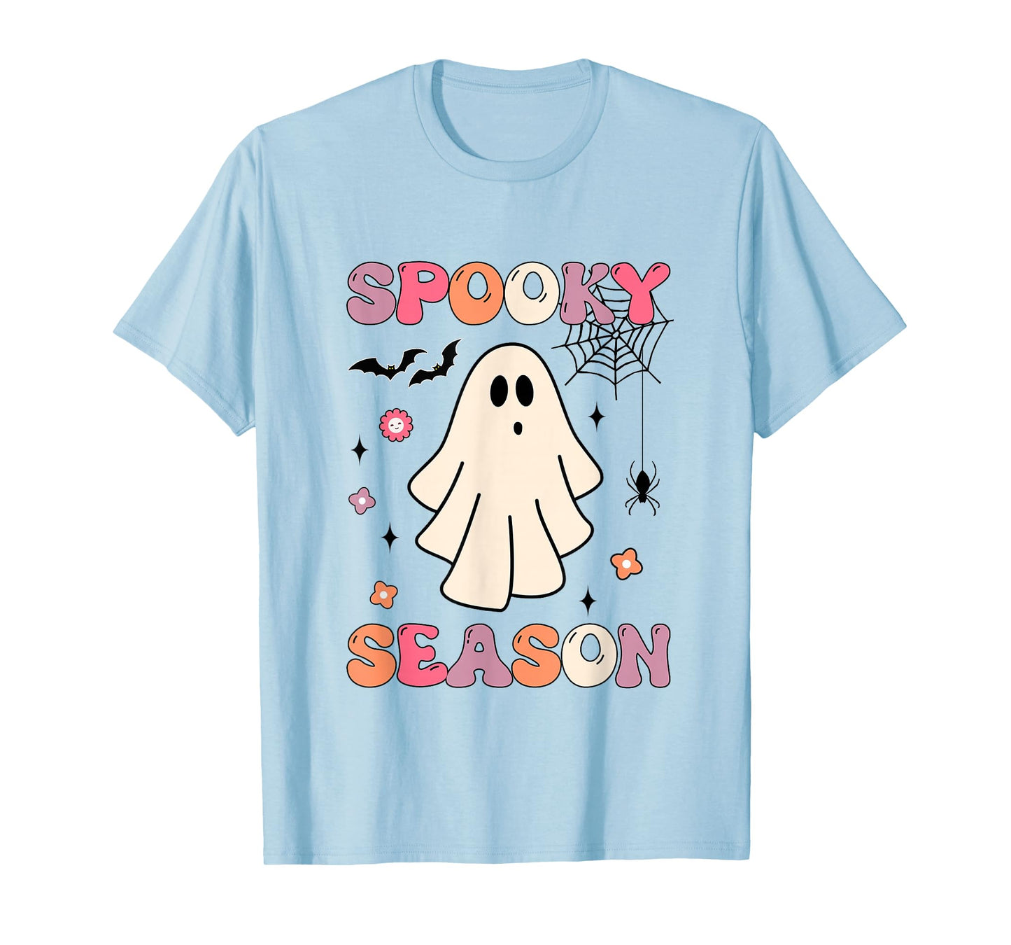 Funny Halloween Groovy Cute Ghost Spooky Season T-Shirt