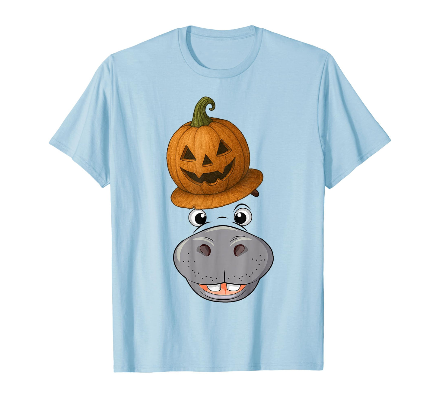 Hippo Spooky Ghost Horror Pumpkin Zombie Halloween T-Shirt