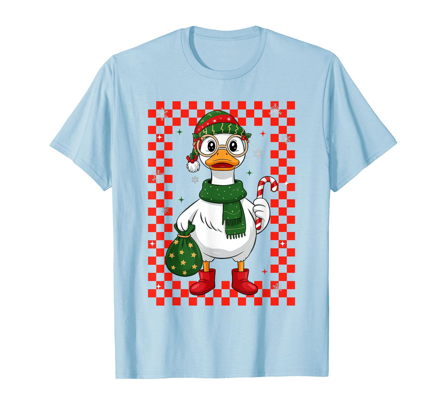 Christmas Candy Cane Goose Matching Couple Xmas Boys Girls T-Shirt