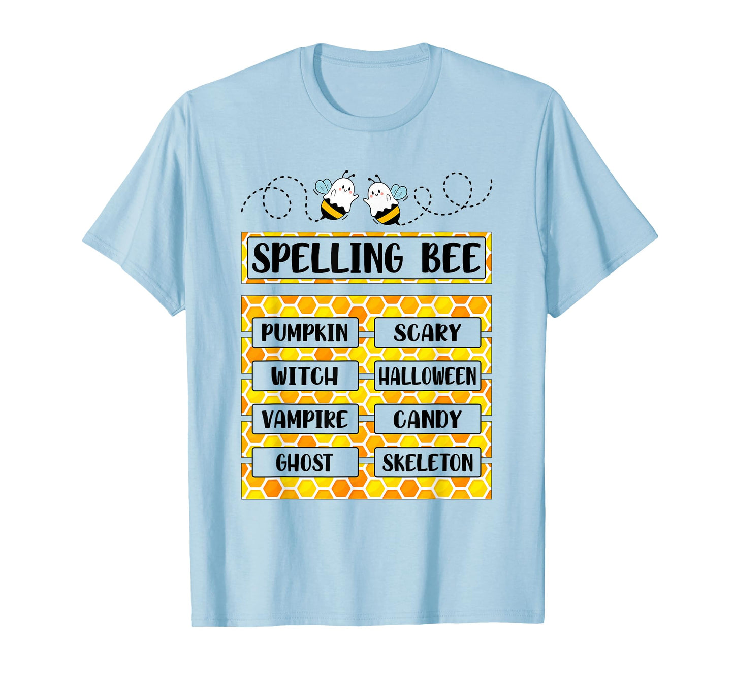 Spelling Bee Pumpkin Scary Pun Halloween Costume Teachers T-Shirt