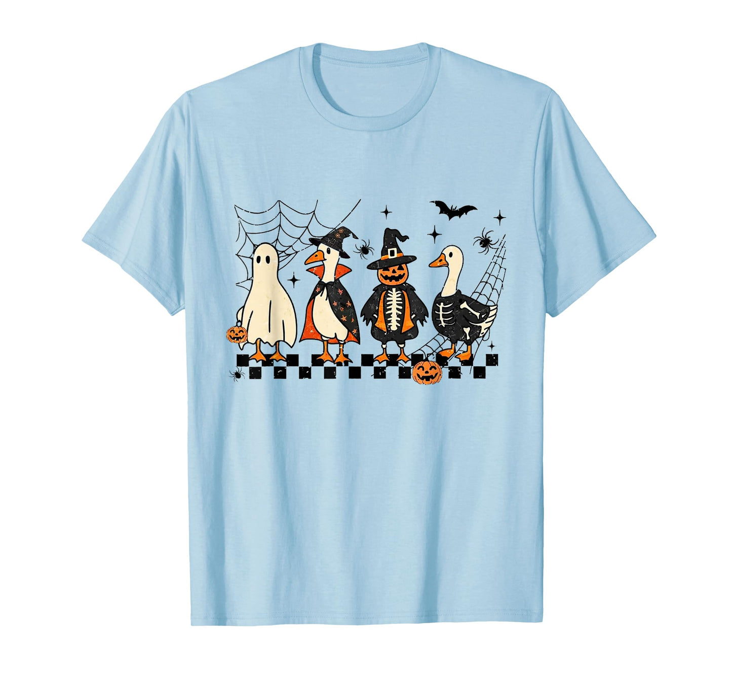 Halloween Ducks Wearing Ghost Skeleton Jack-o'-Lantern Witch T-Shirt