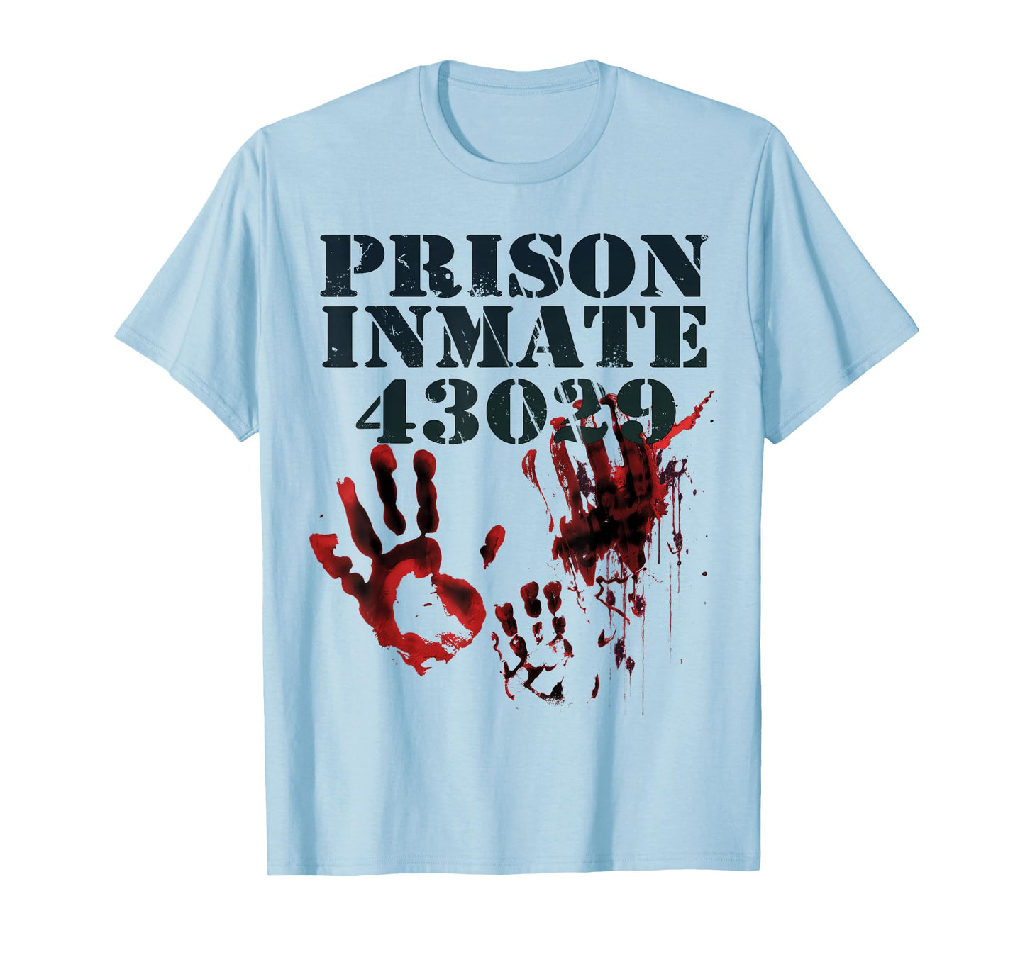 Prison Inmate Shirt Zombie Bloody Halloween Blood Splatter T-Shirt
