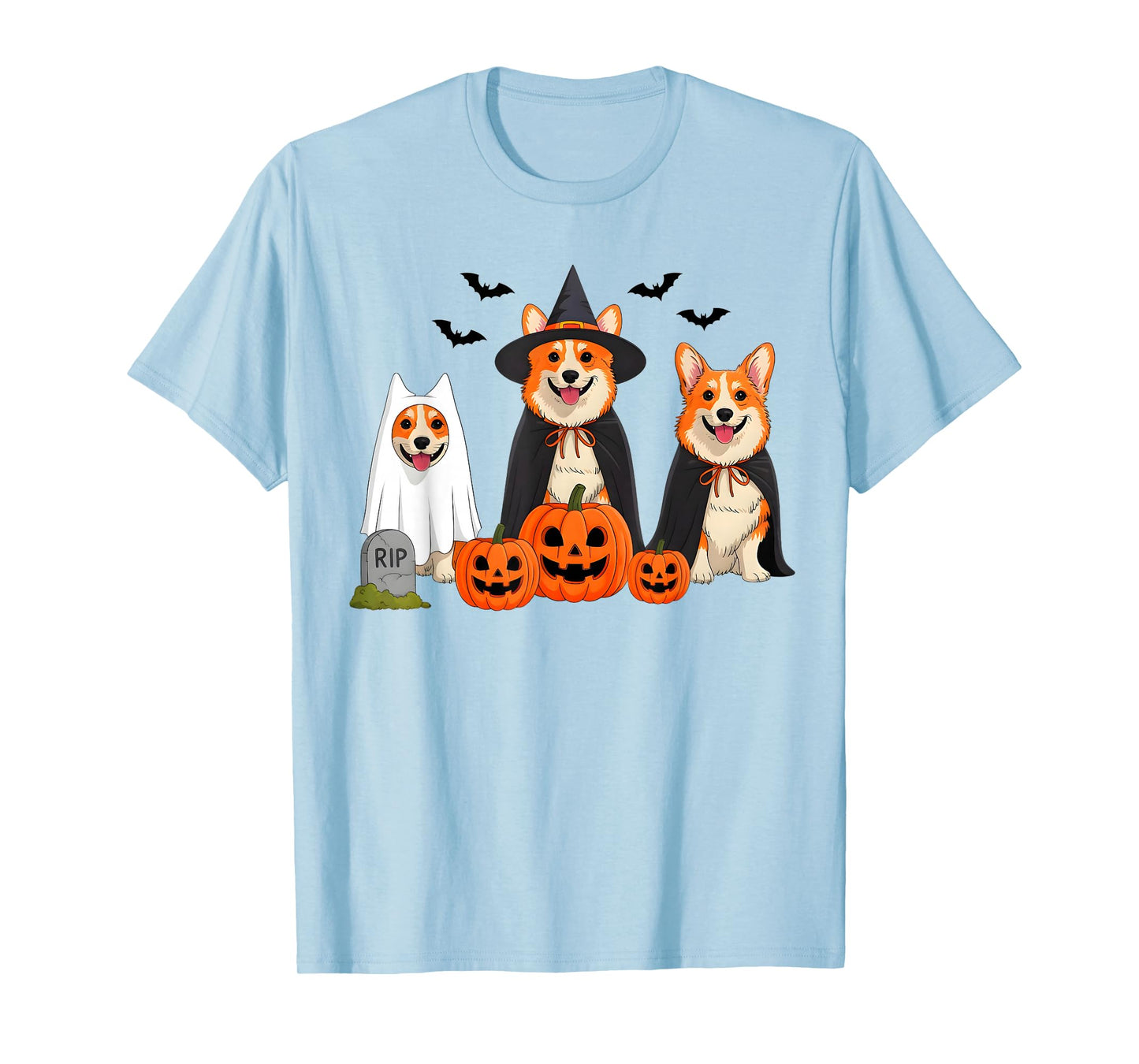 Corgi Dog Ghost Witch Pumpkin Halloween Costume Dog Lover T-Shirt