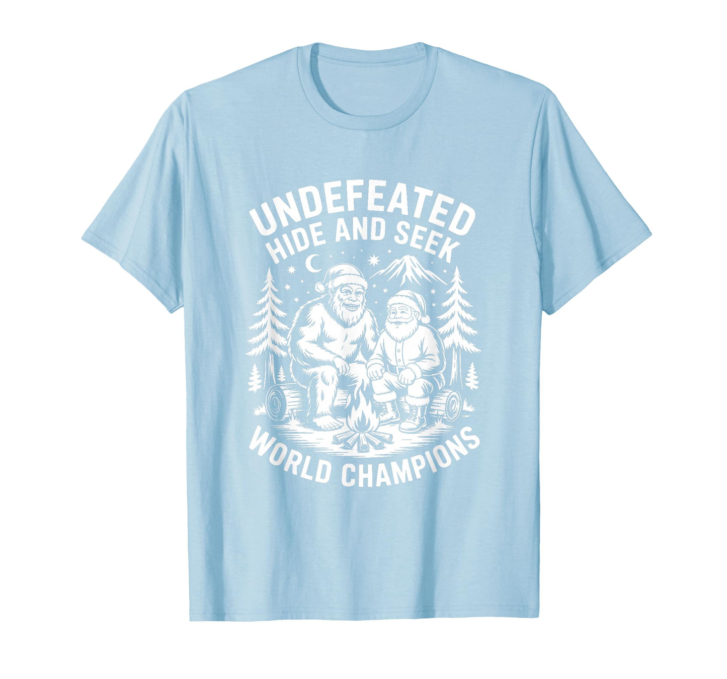 Undefeated Champions Santa Bigfoot Funny Holiday T-Shirt
