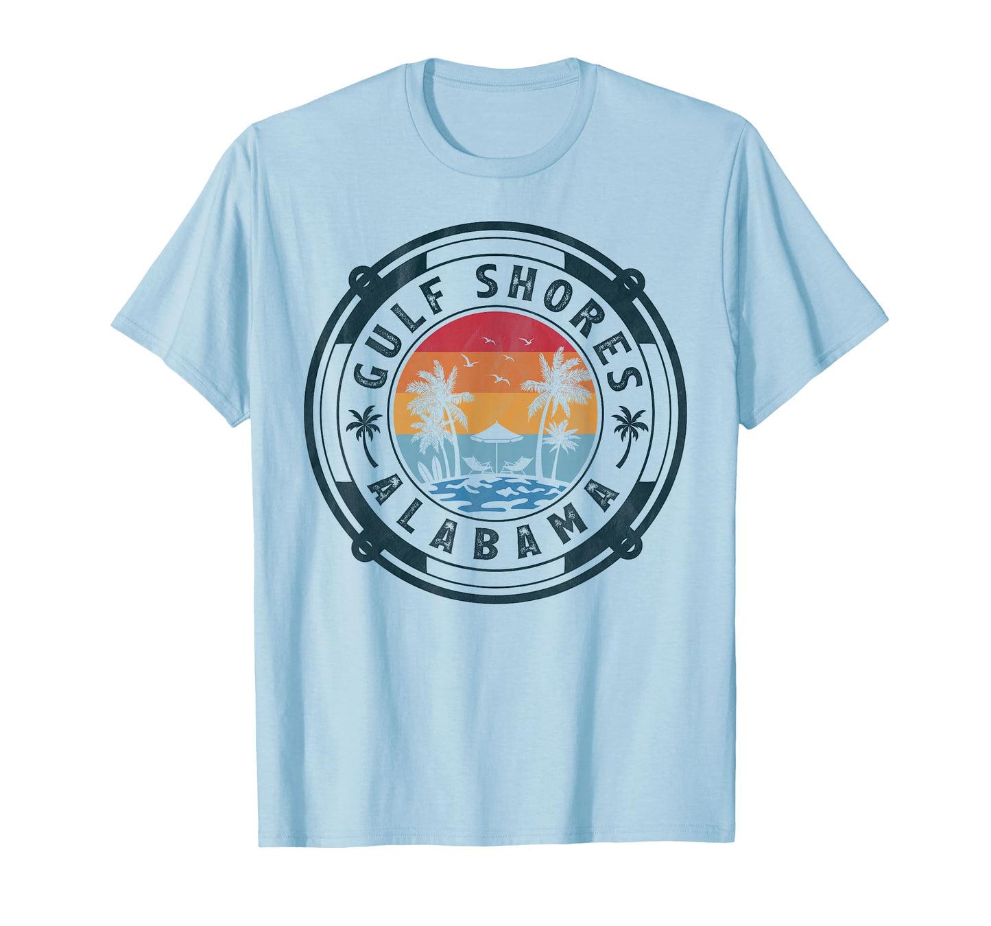 Gulf Shores Beach Alabama Summer Vacation Vintage Sunset T-Shirt