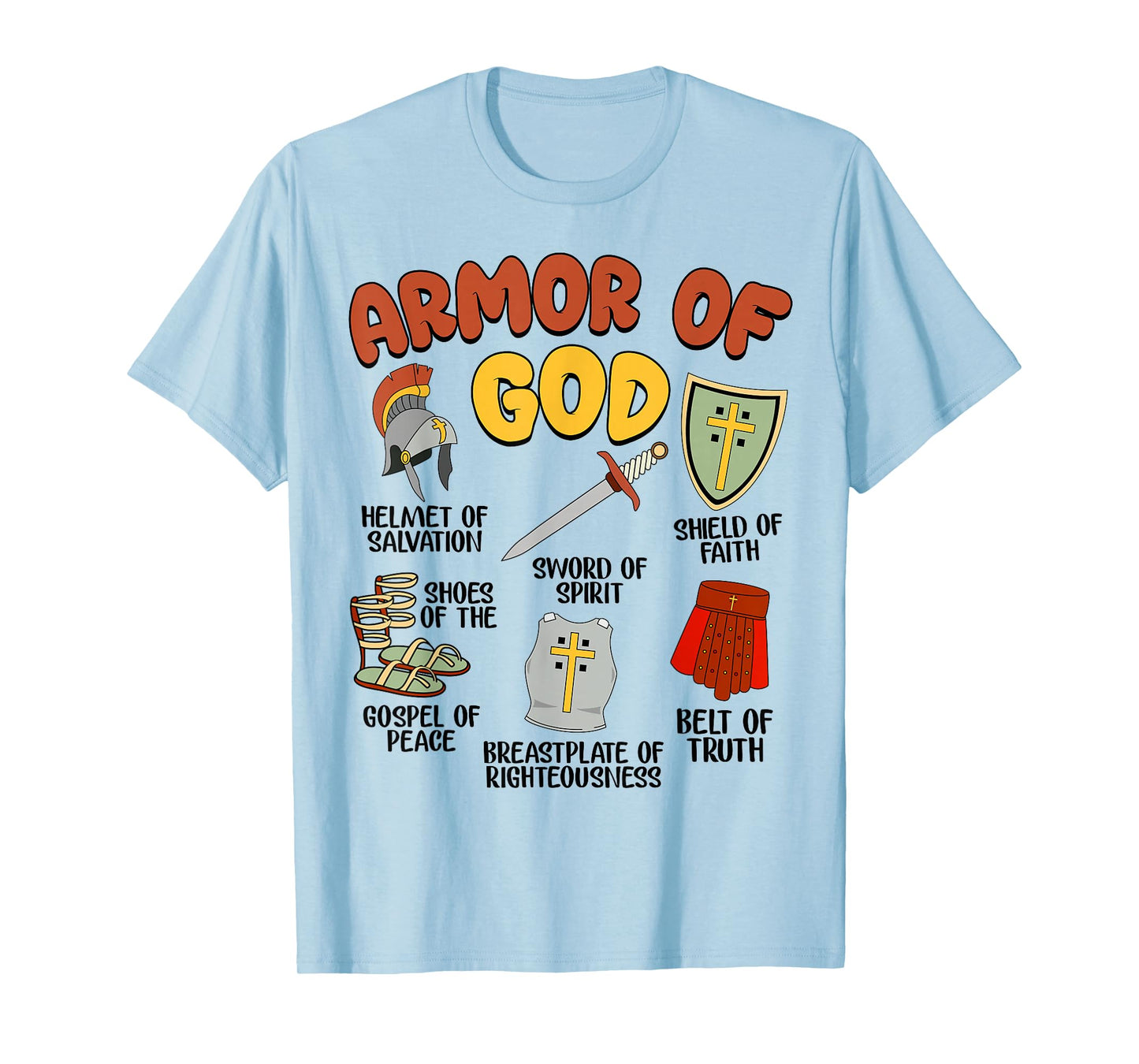 Christian Boys Armor of God Bible Verse Scripture Religious T-Shirt
