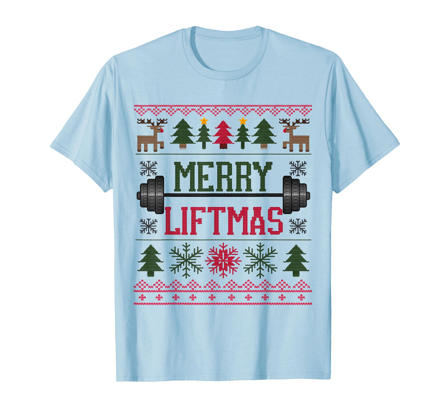 Merry Liftmas Weightlifter Fitness T-Shirt