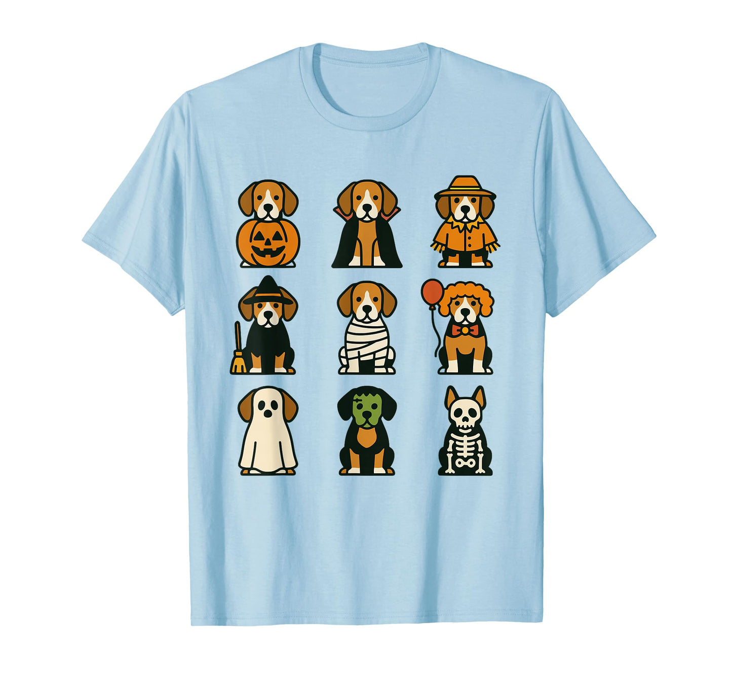 Beagle Halloween Costume Funny Scary Dog Ghost Witch T-Shirt