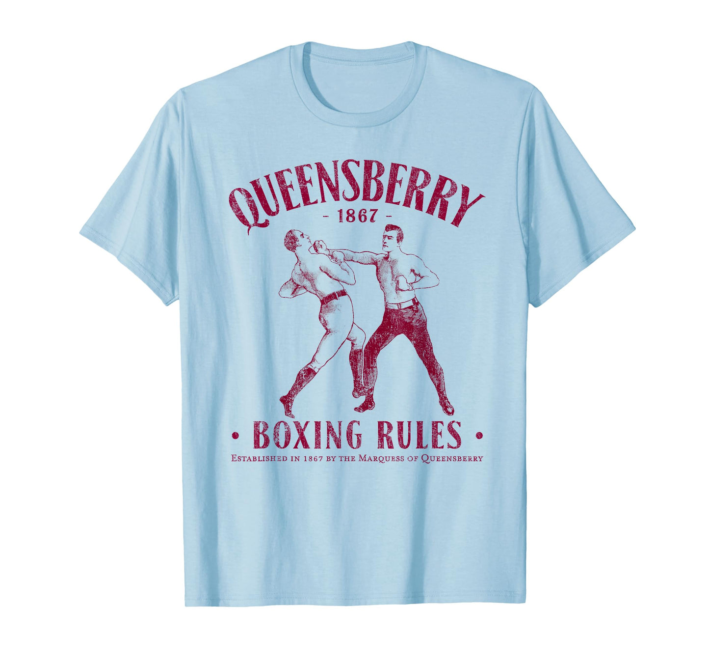 Distressed Vintage Boxing T-Shirt - Queensbury Boxing Rules T-Shirt