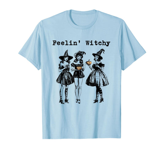Feelin' Witchy Vintage Witches Halloween Aesthetic T-Shirt