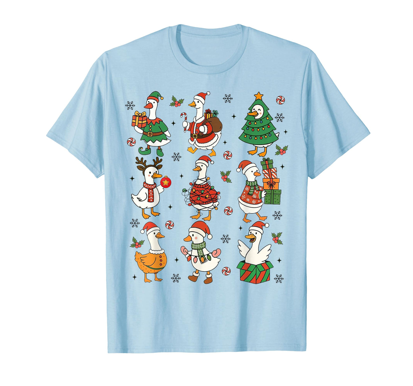 Funny Christmas Goose Cute Duck Holiday Mens Womans Kids T-Shirt