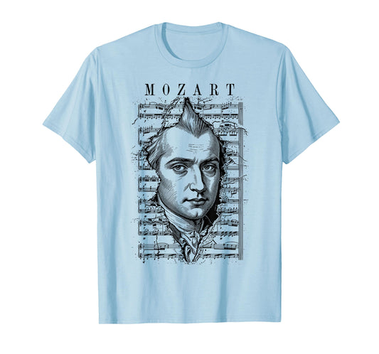 Wolfgang Amadeus Mozart Classical Sheet Music Notes Vintage T-Shirt