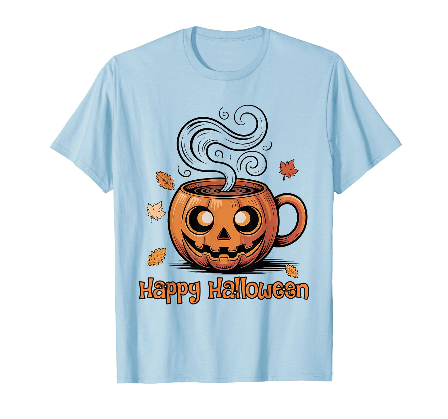 Cute Halloween Pumpkin Coffee Mug Latte Scary Face T-Shirt