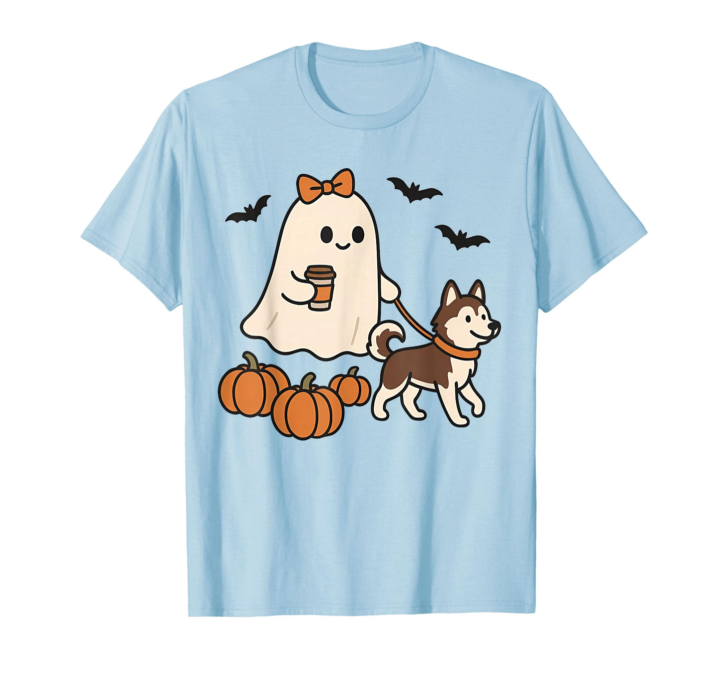 Funny Halloween Siberian Husky Boo Ghost Spooky Season T-Shirt
