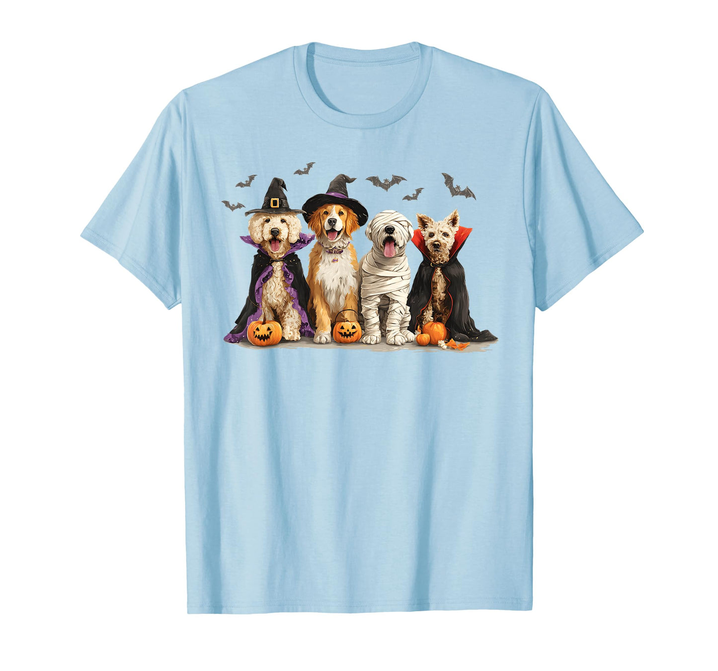Cute Dog Dressed As Ghost Witch Mummy Halloween Dog Lovers T-Shirt