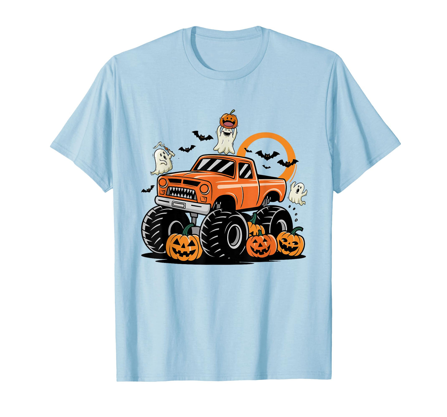 Toddler Monster Truck Ghost Pumpkin Halloween Costume T-Shirt