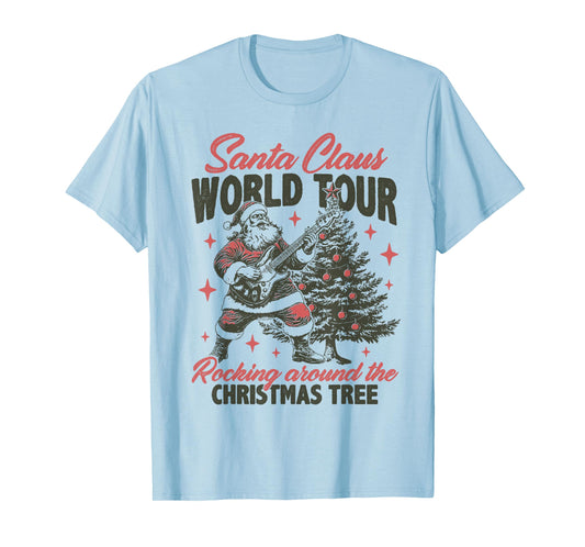 Santa Claus World Tour Rocking Around The Christmas Tree T-Shirt