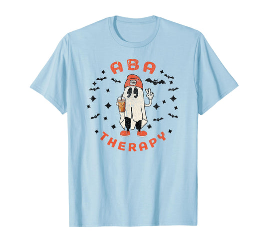 Halloween ABA Therapy Therapist Behavior Autism Ghost Fall T-Shirt