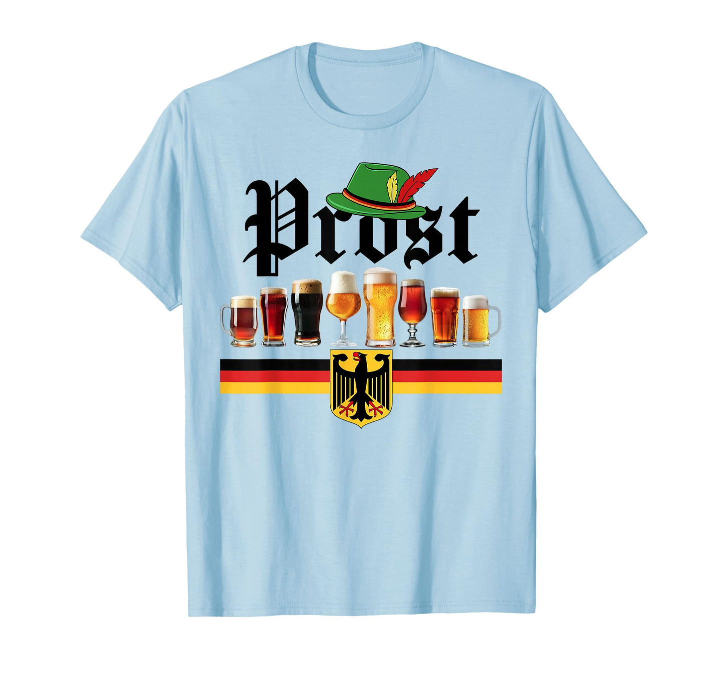 Oktoberfest Drinking Men Women Vintage German Flag Prost T-Shirt
