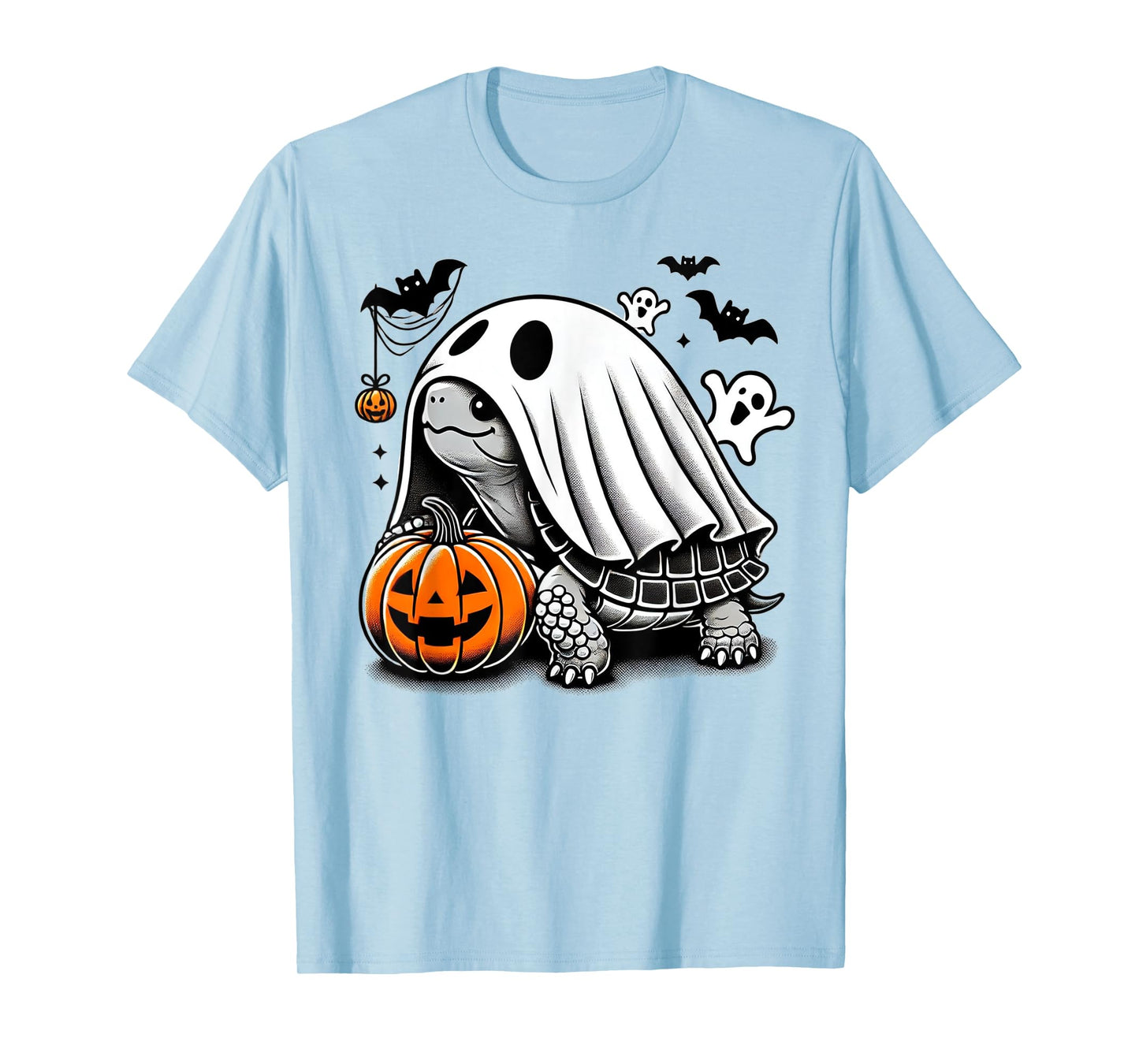 Halloween Turtle Ghost Pumpkin Costume Terrapin Tortoise T-Shirt