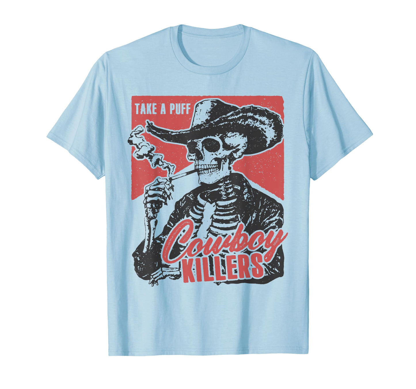 Vintage Western Skeleton Cowboy Take A Puff T-Shirt