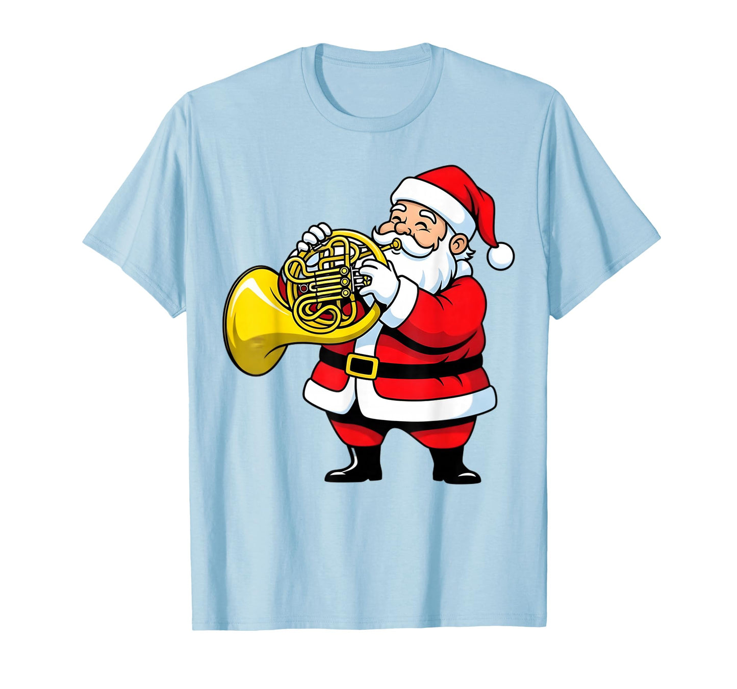 Christmas French Horn Player Santa Xmas Boys Girls Men Kids T-Shirt
