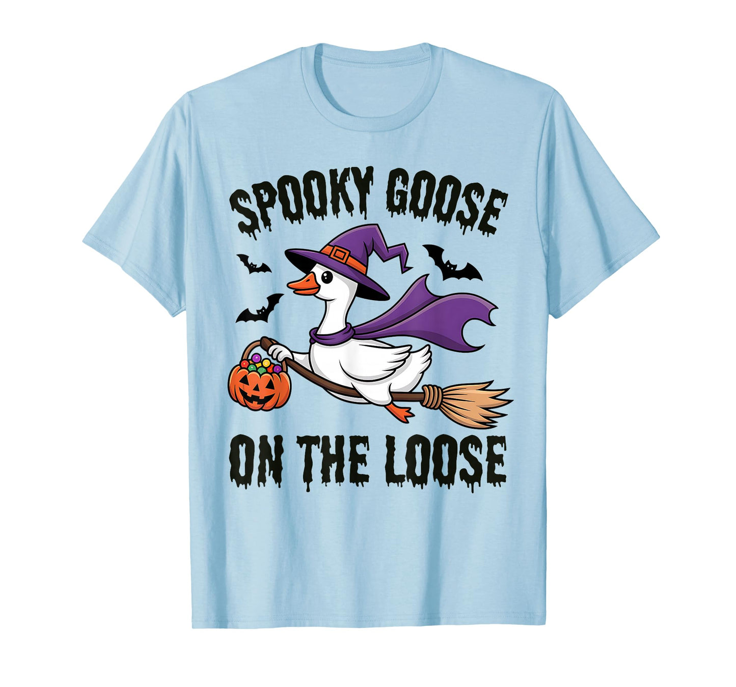 Spooky Goose On The Loose Goose Witch Animal Halloween T-Shirt