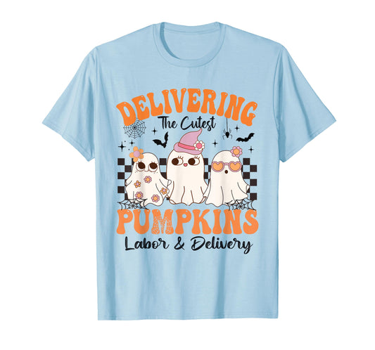 halloween Delivering The Cutest Pumpkins Labor & Delivery T-Shirt