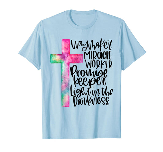 Waymaker Miracle Worker Rainbow Christian Jesus God Women T-Shirt