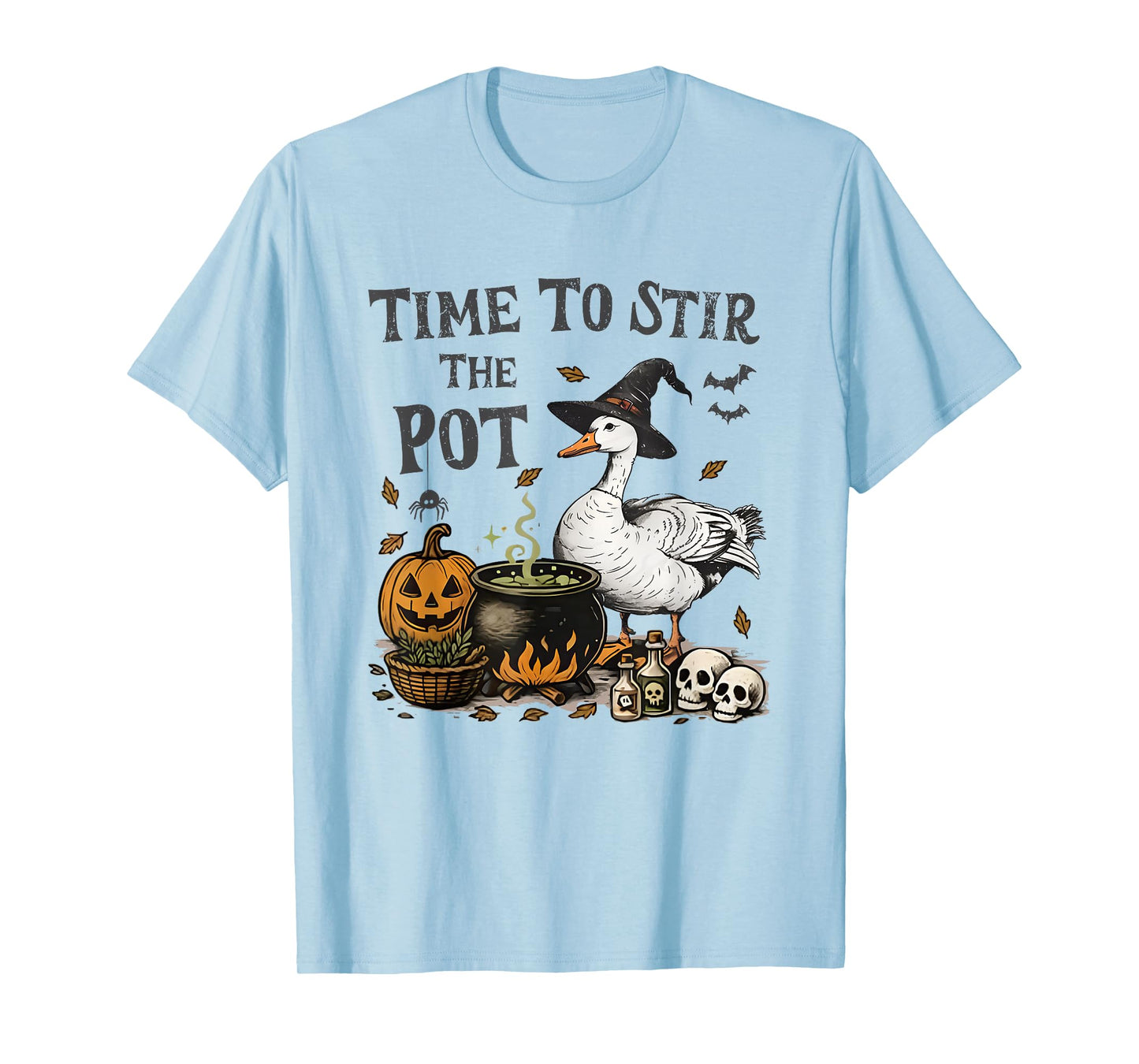 Time to Stir The Pot Funny Goose Witch Halloween Costume T-Shirt