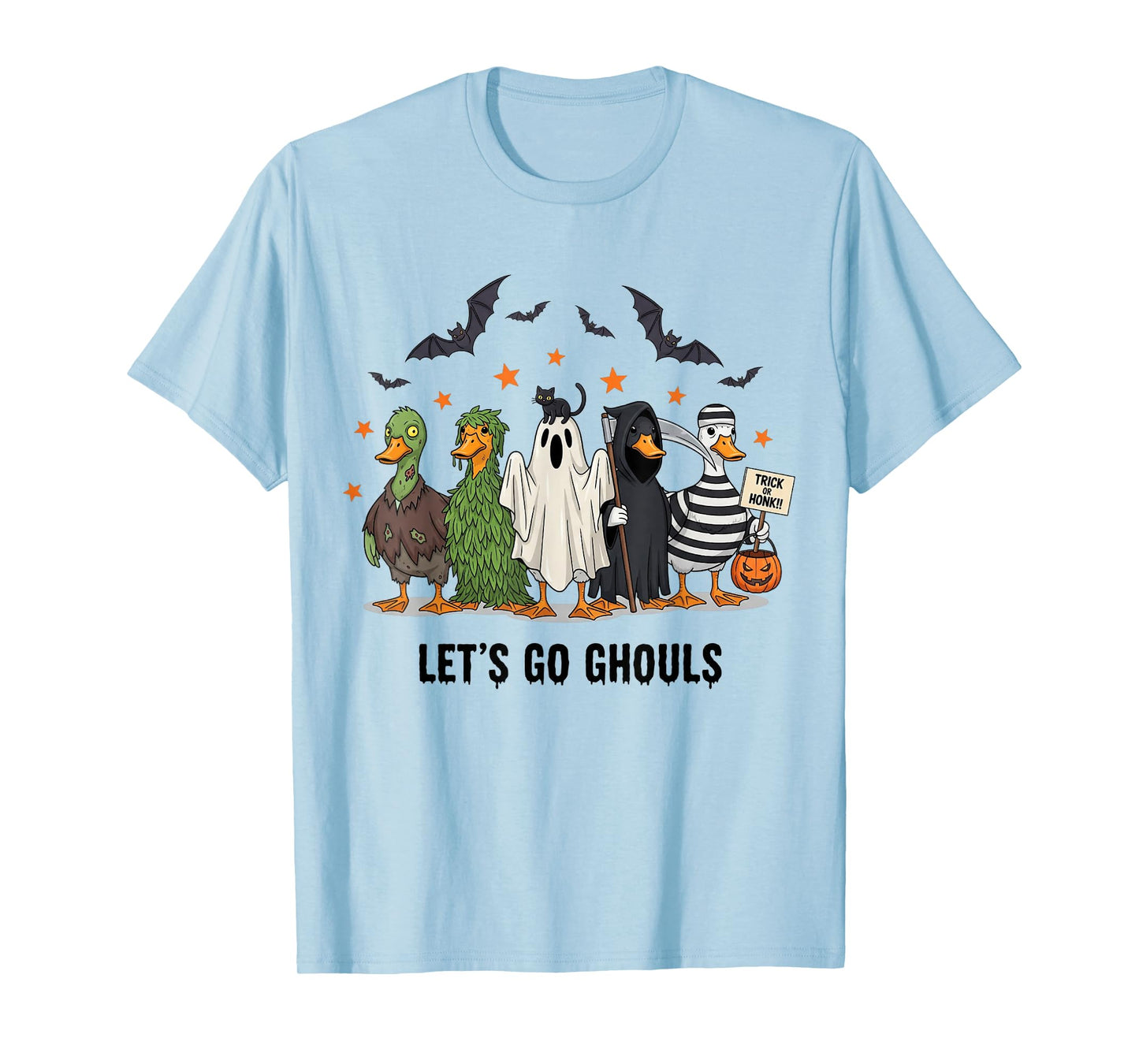 Funny Duck Halloween Let’s Go Ghouls Trick Or Honk Tee T-Shirt