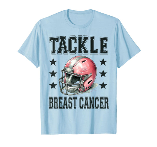 Tackle Breast Cancer Pink Football Helmet Awareness Design T-Shirt