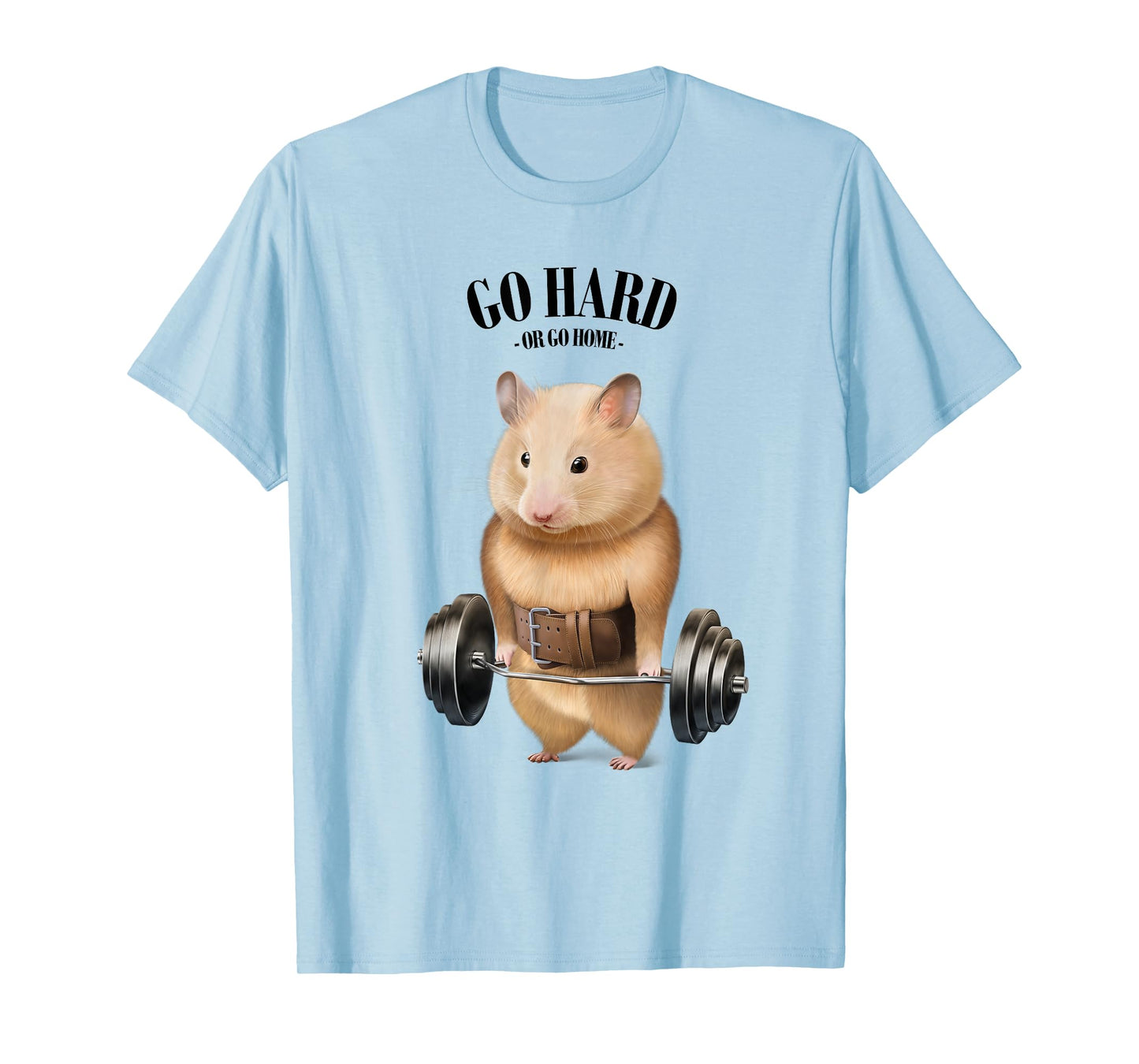 Hamster Muscle Training with Barbell Shrug Bar Fitness Gym T-Shirt