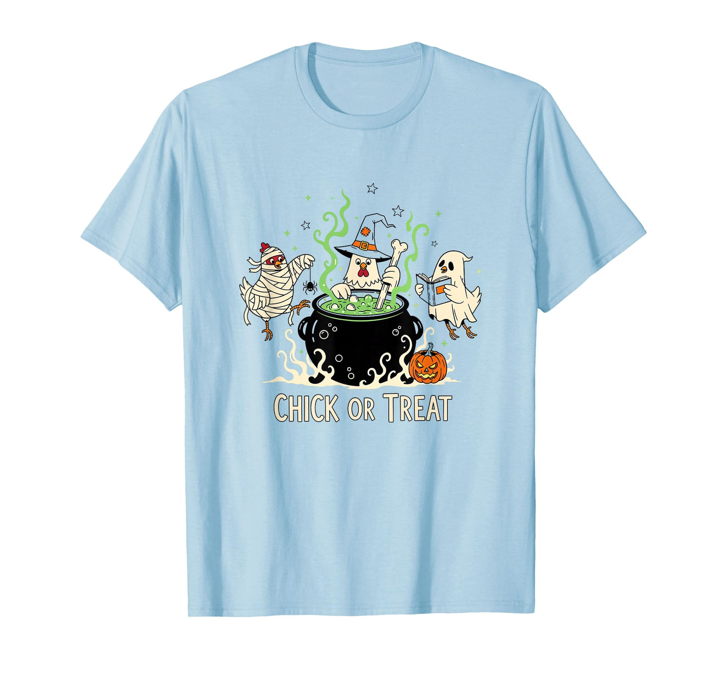 Chick or Treat Funny Chicken Witch Halloween Costume T-Shirt