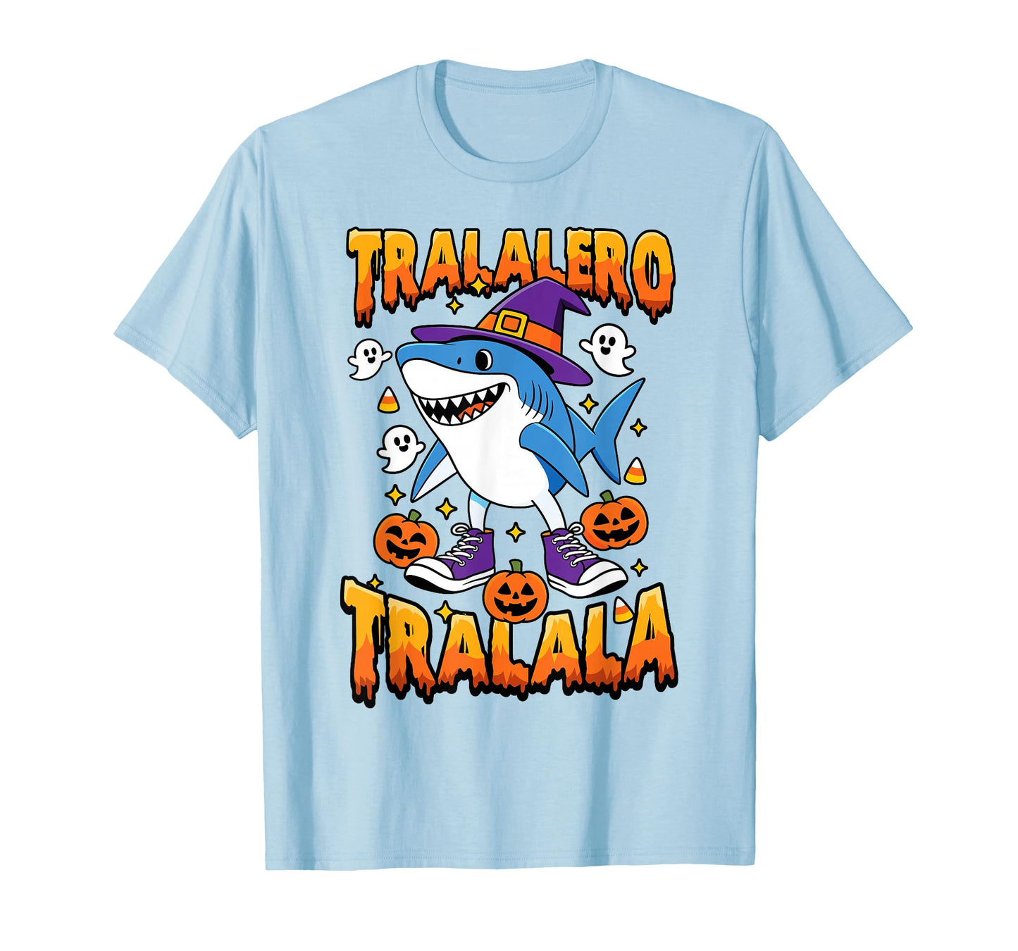 Halloween Shark Tralalero Tralala Italian Brainrot Meme Kids T-Shirt