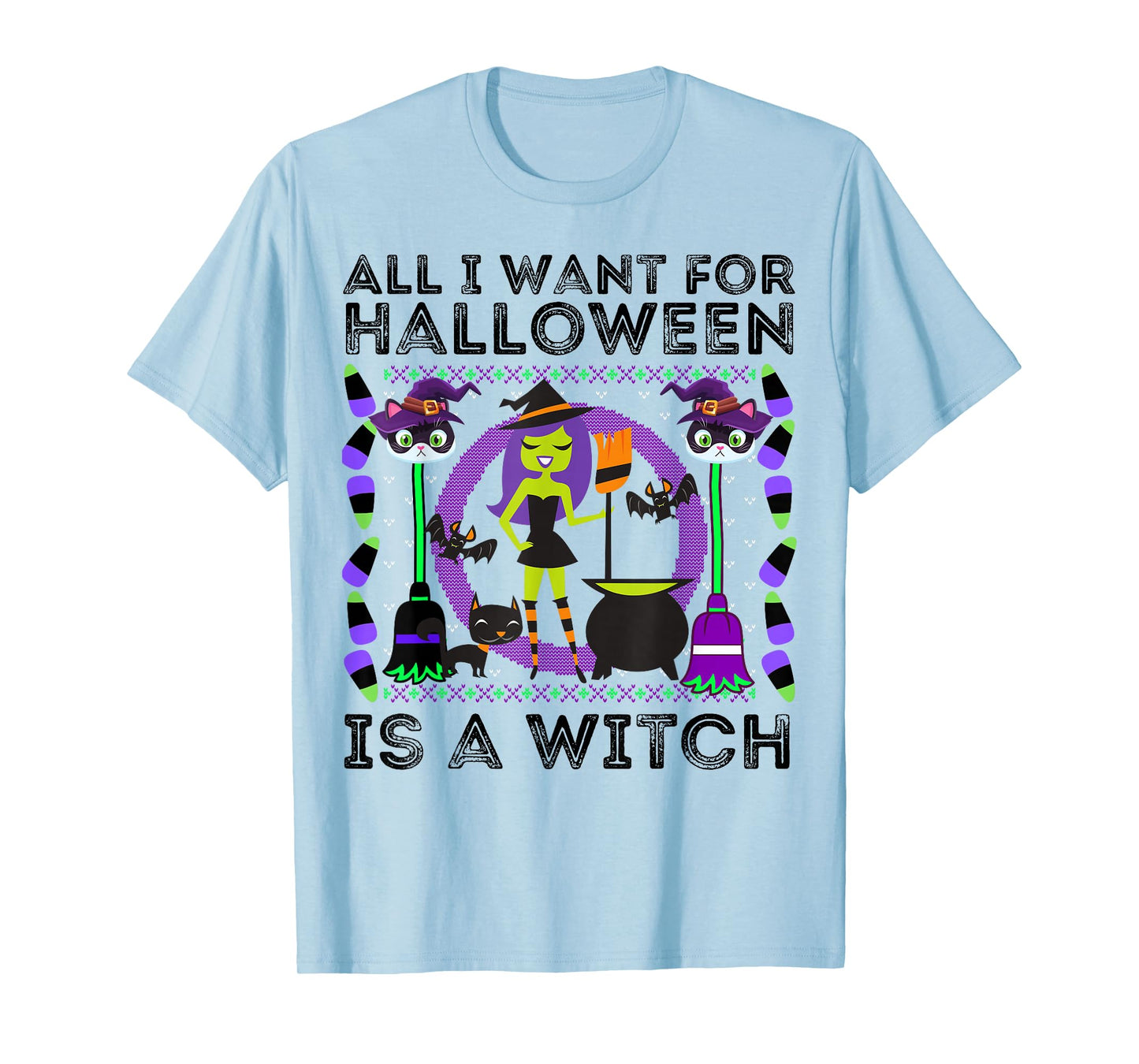 Halloween Costume Ugly Xmas Sweater Funny Fall October Witch T-Shirt