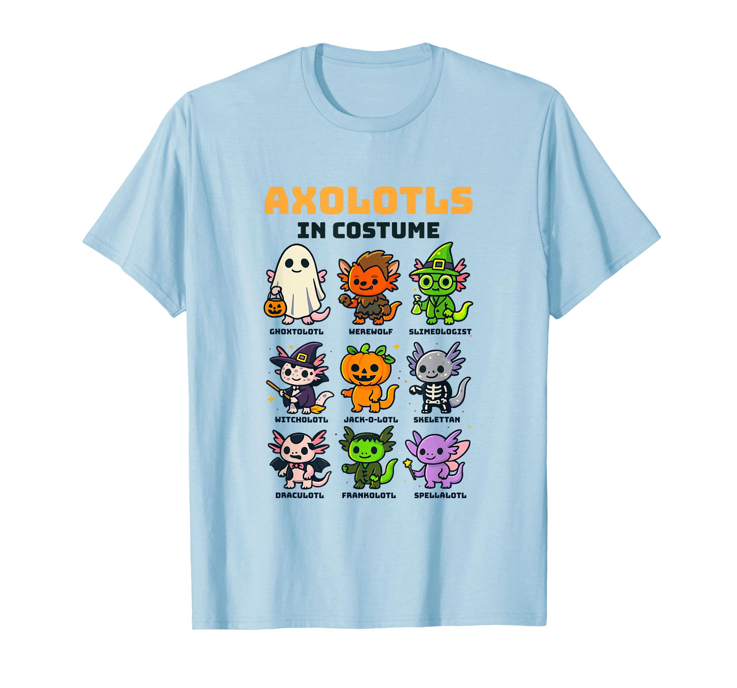 Funny Axolotl Witch Skeleton Vampire Exotic Pet Lover T-Shirt