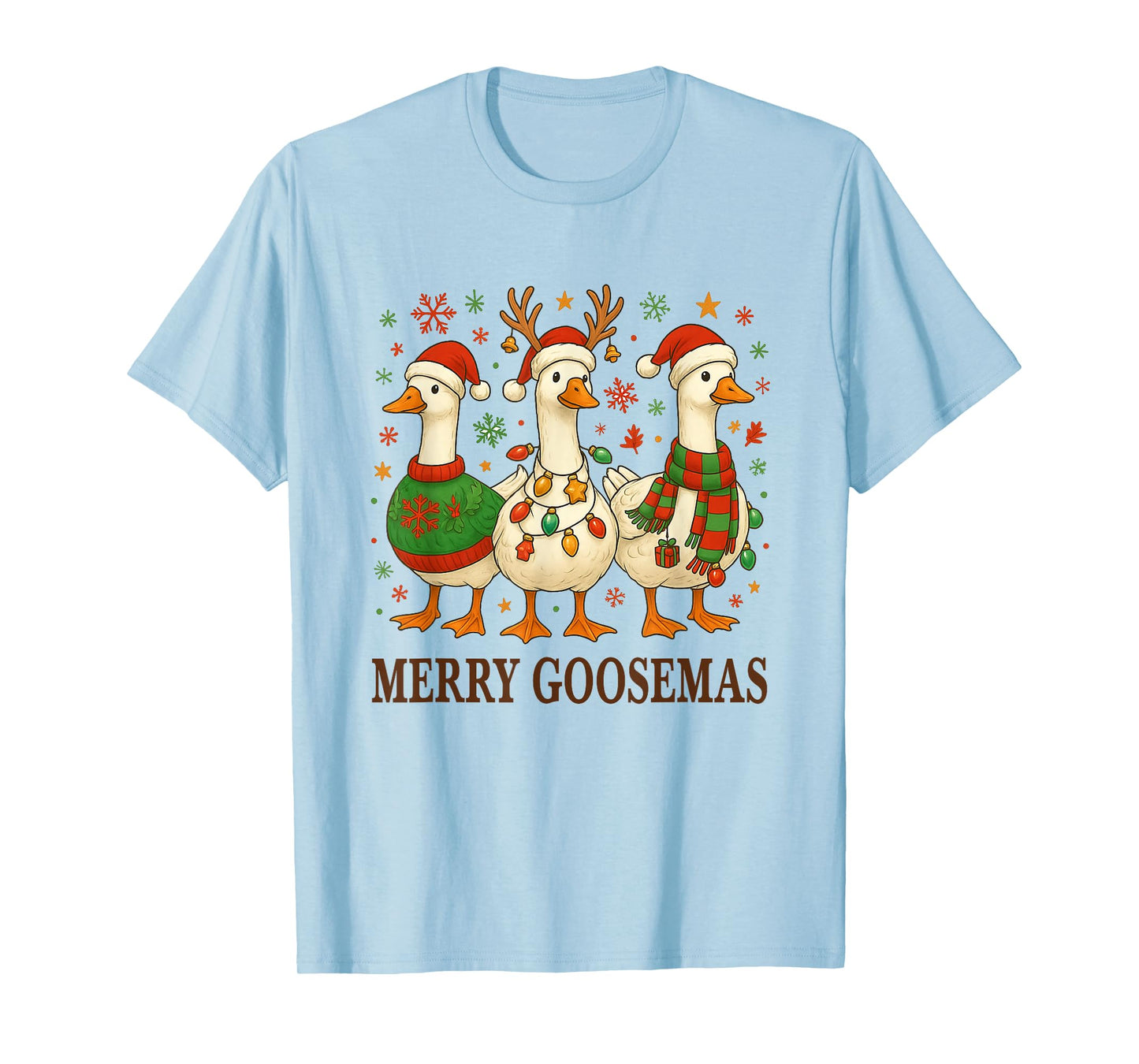 Christmas Goose Merry Goosemas Christmas Santa Goose T-Shirt