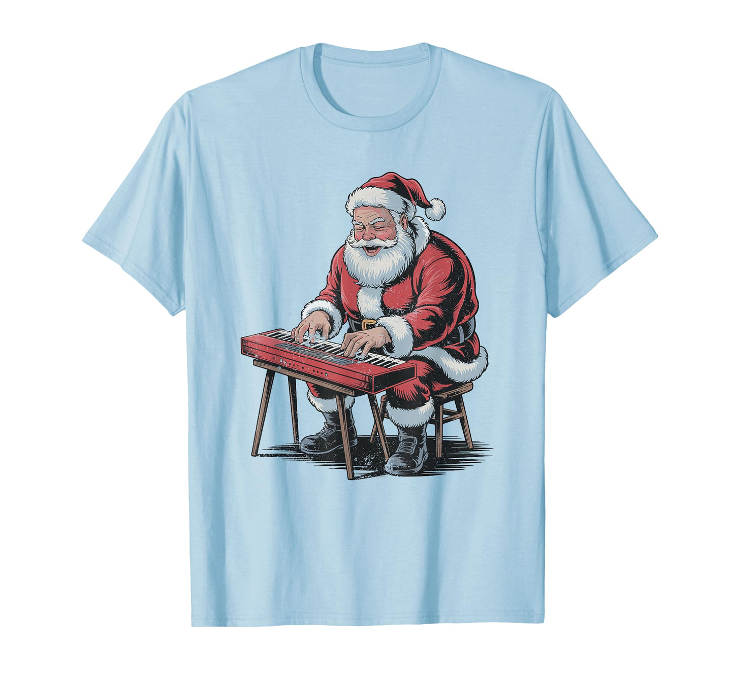 Vintage Santa Playing Digital Keyboard Retro 90s Chrismas T-Shirt
