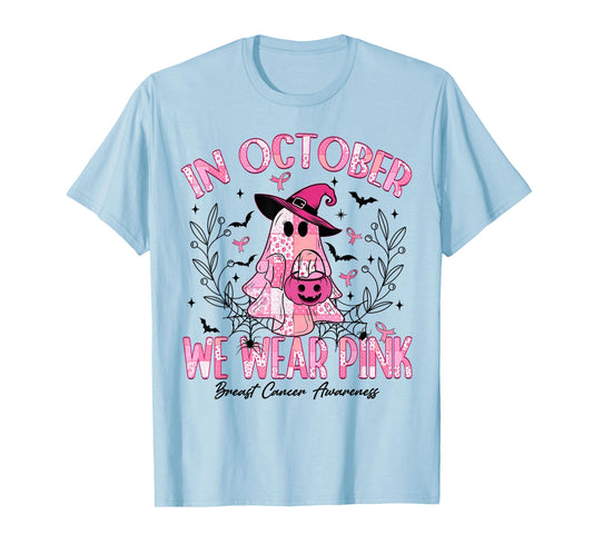 Breast Cancer Awareness We Wear Pink Women Girls in October T-Shirt