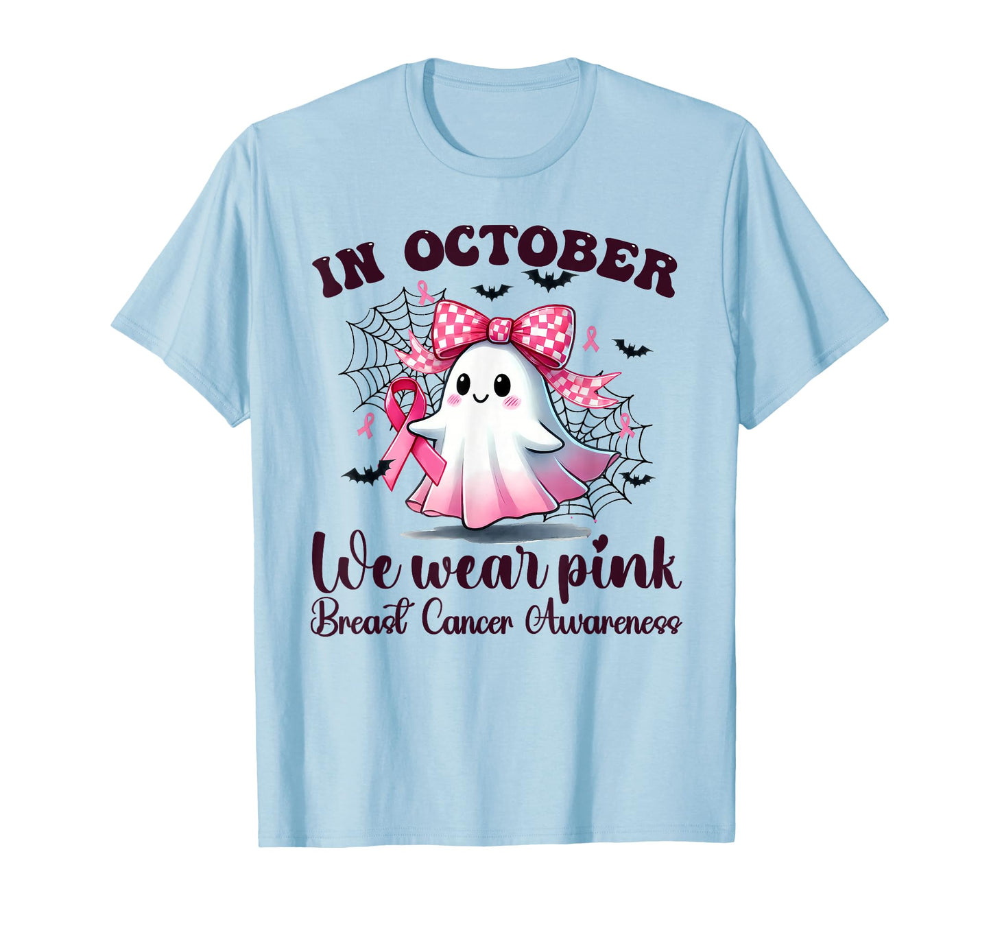 Halloween In October We Wear Pink Breast Cancer Awareness T-Shirt