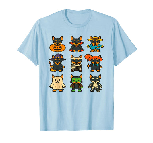 Doberman Pinscher Halloween Costume Funny Scary Dog Ghost T-Shirt