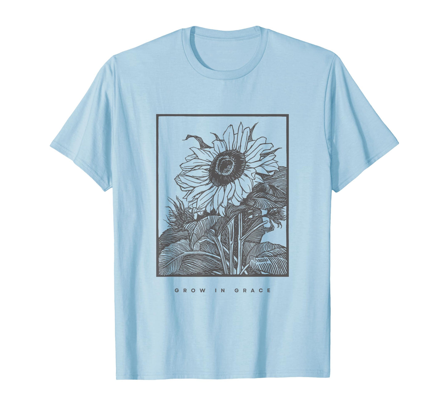Grow In Grace, Christian Sunflower T-Shirt
