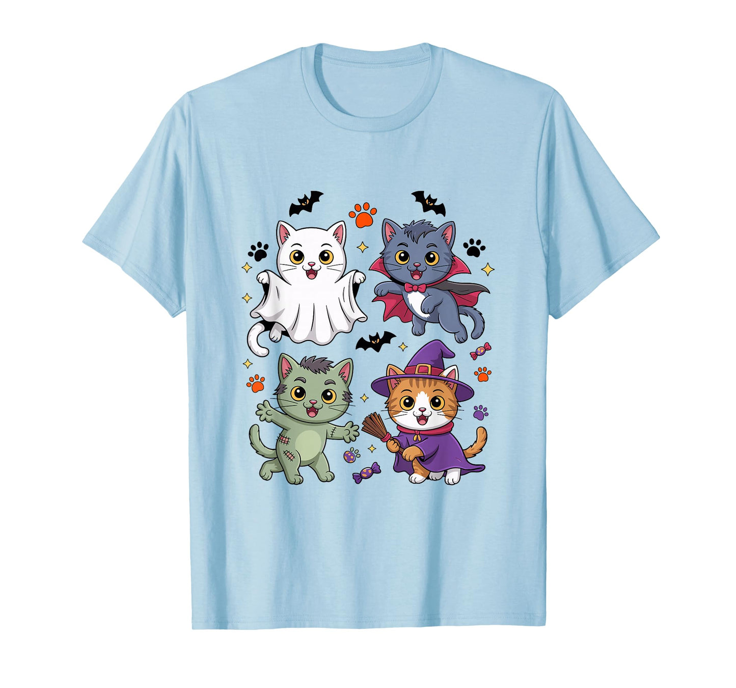 Funny Halloween Cats in Costumes T-Shirt