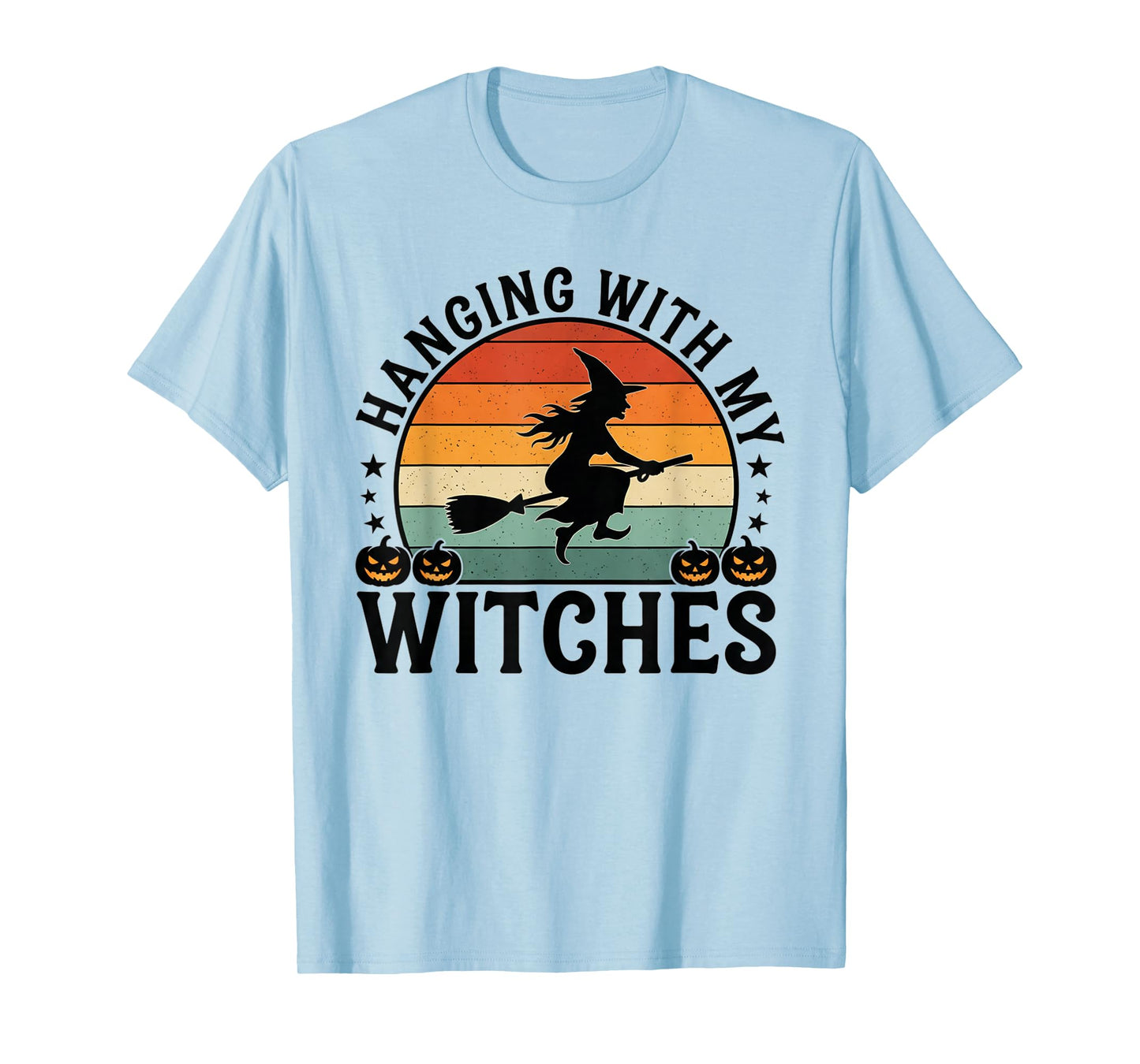 Retro 80's Vintage Hanging with My Witches Spooky Halloween T-Shirt