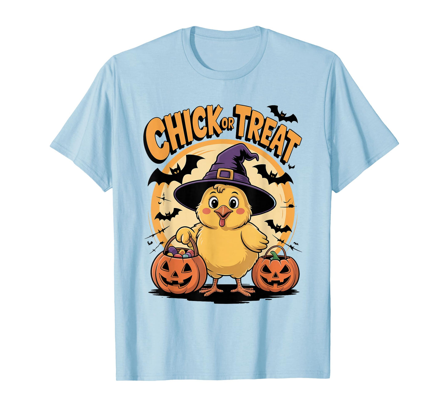 Funny Witch Costume Chick or Treat Halloween Spooky Chicken T-Shirt